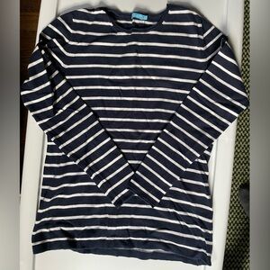 J. McLaughlin Navy and White Striped Top — XS